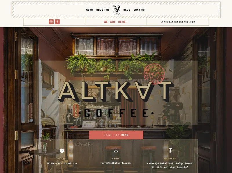 Home page of the Altkat Coffee website built by Radar WFP