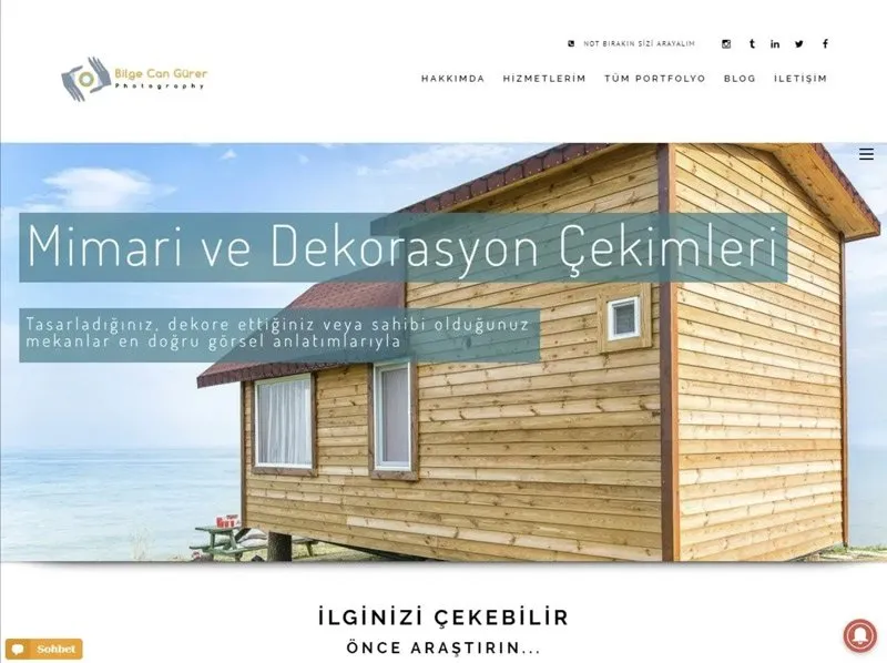 Home page of the Bilge Can Gürer personal professional website built by Radar WFP
