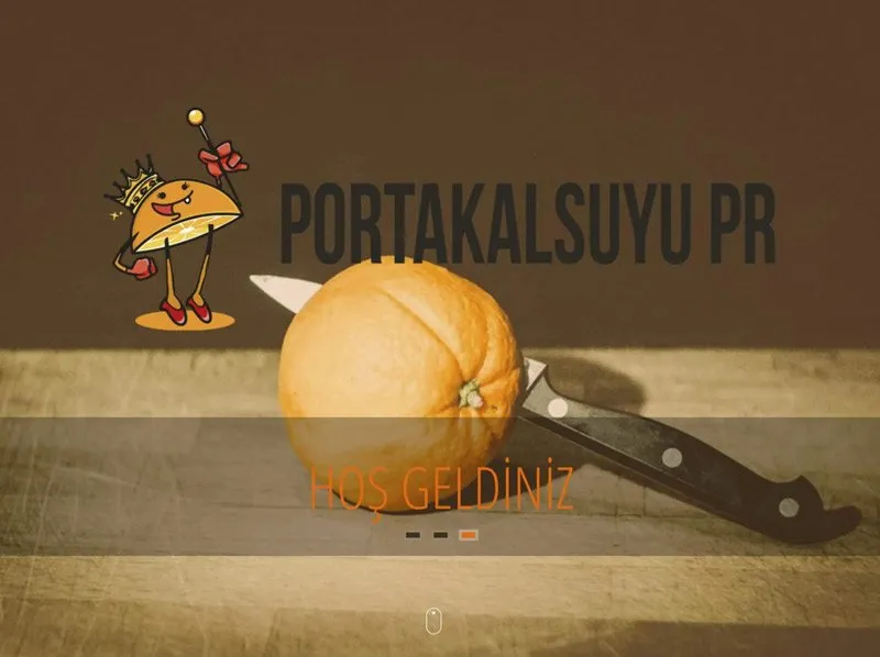Home page of the Portakalsuyu PR agency website built by Radar WFP