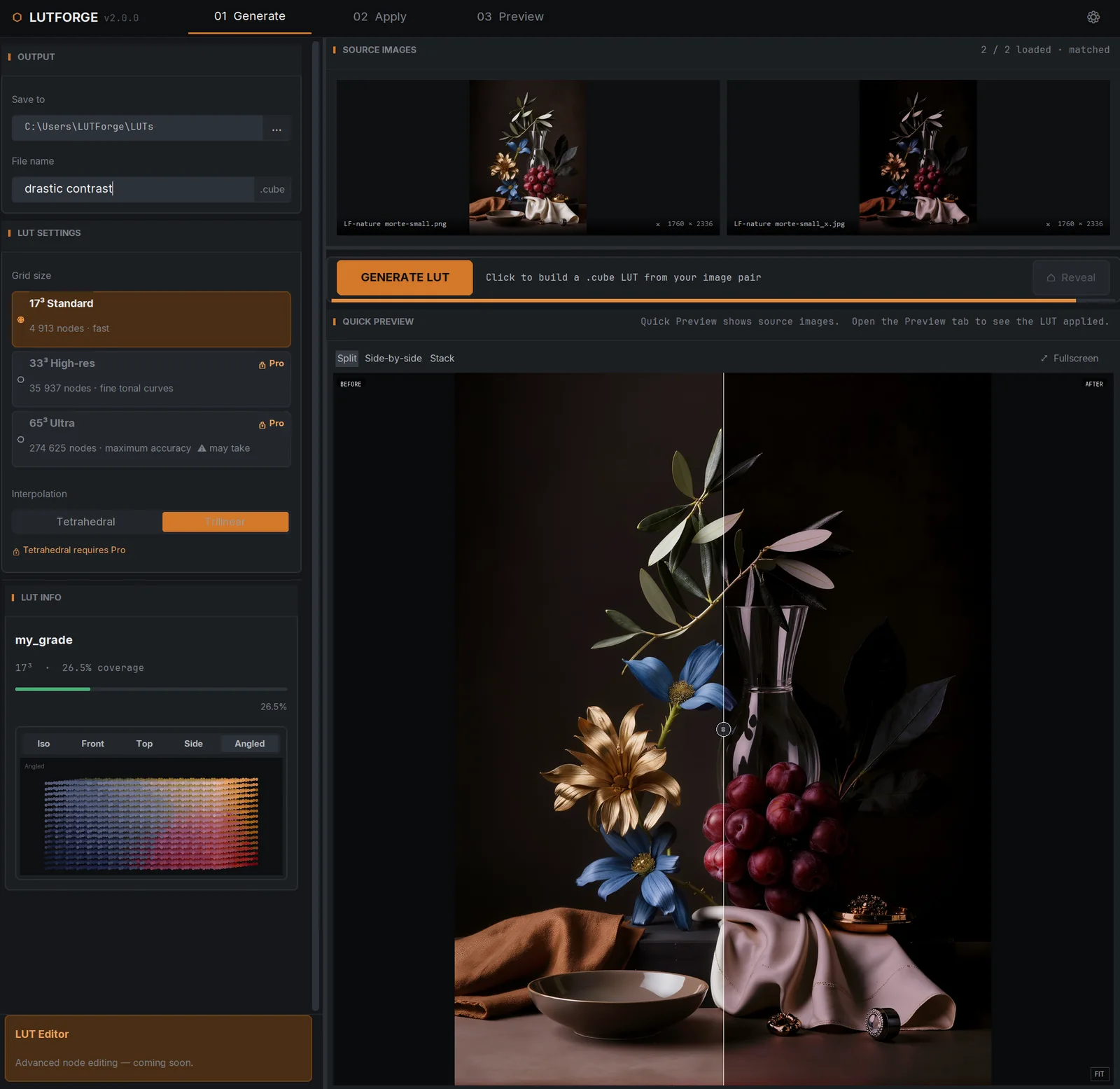 LUTForge application window